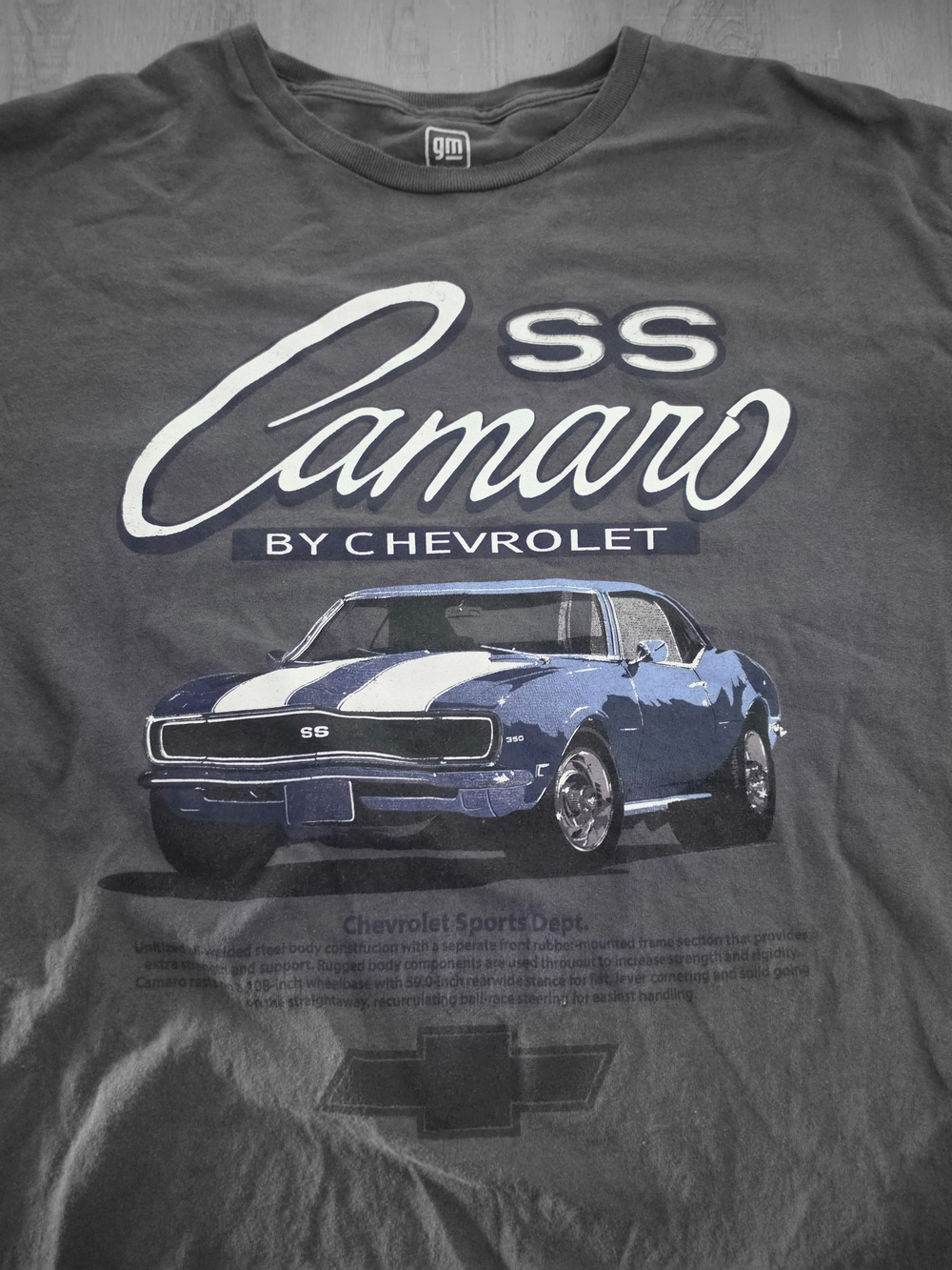Chevrolet Camaro SS Graphic Tee - Gray with Blue